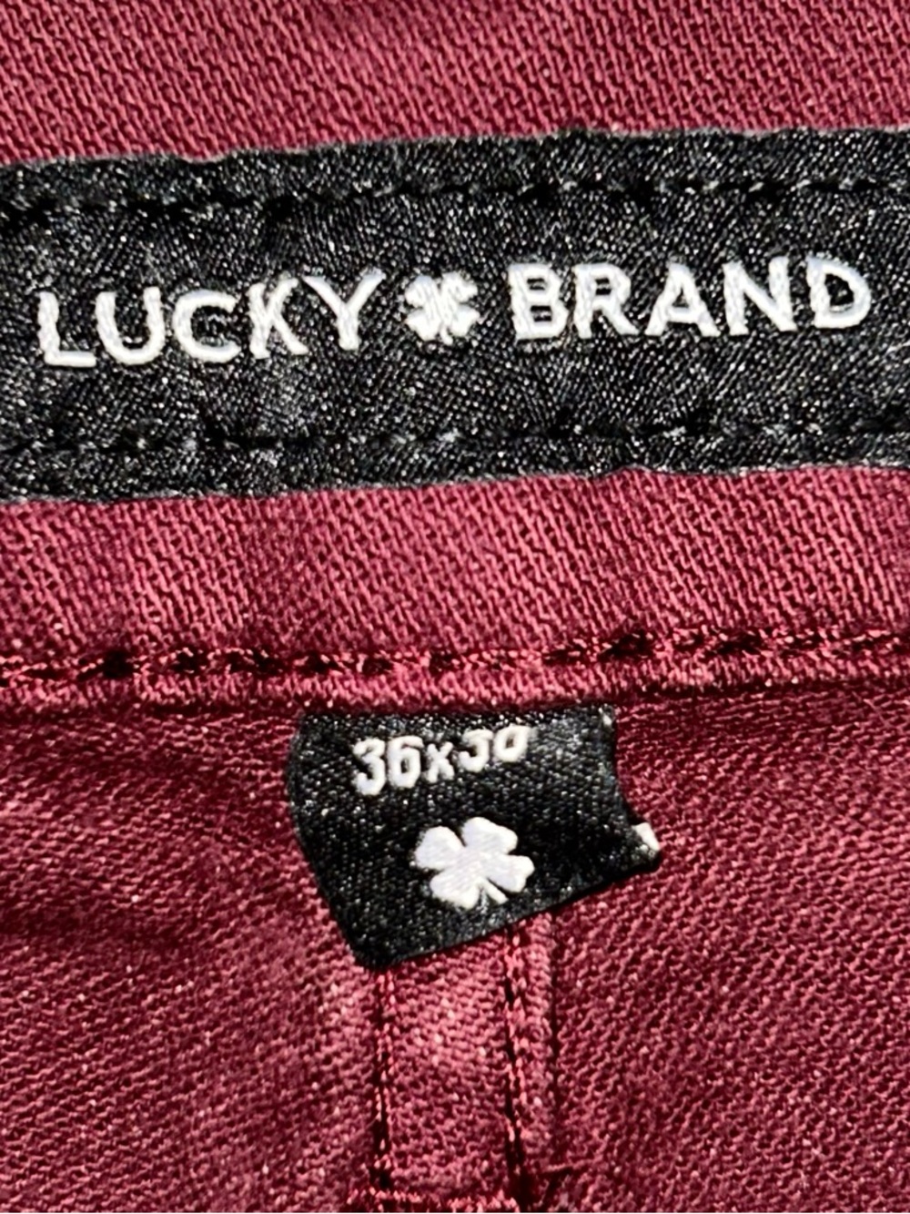 Lucky Brand Men's 420 Athletic Straight Pants in deep maroon - Picture 3 of 8